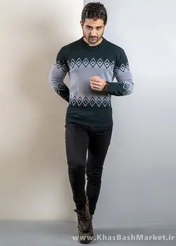 پلیور مردانه سبزطوسی(T) مدل roter