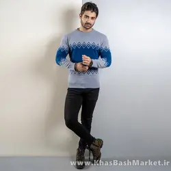 پلیور مردانه طوسی آبی(T) مدل roter