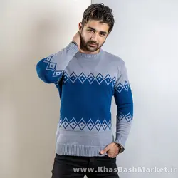 پلیور مردانه طوسی آبی(T) مدل roter