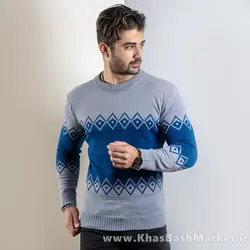 پلیور مردانه طوسی آبی(T) مدل roter
