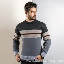 پلیور راه راه مشکی کرم(T) مردانه مدل yalan