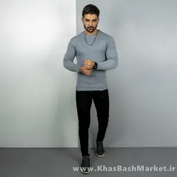 پلیور زاپ دار طوسی (T)مردانه مدلDeta