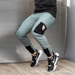 شلوار اسلش مردانه مشکی طوسی مدل Radan