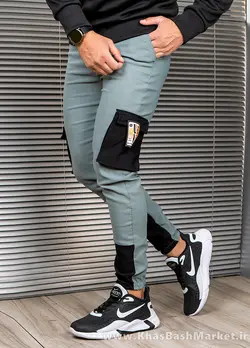 شلوار اسلش مردانه مشکی طوسی مدل Radan