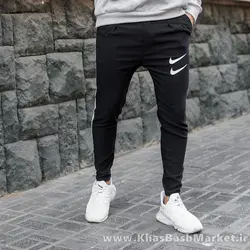 اسلش دو نایک خط دار مردانه مشکی مدلTimon