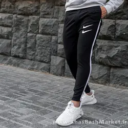 اسلش دو نایک خط دار مردانه مشکی مدلTimon