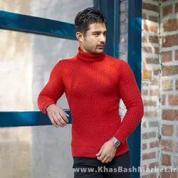 پلیور یقه اسکی مردانه قرمز مدل Oktav