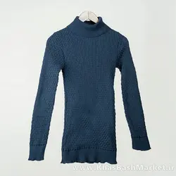 پلیور یقه اسکی مردانه سرمه ای مدل Oktav