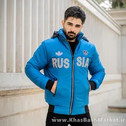کاپشن مردانه آبی مدل Russia