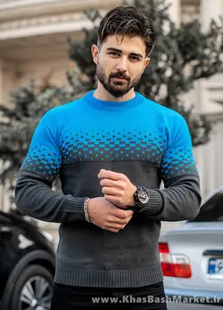 پلیور مشکی آبی مردانه مدلShatel