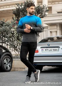 پلیور مشکی آبی مردانه مدلShatel