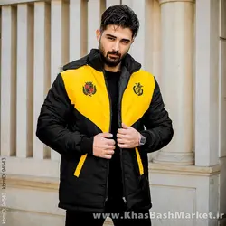 کاپشن مردانه مشکی زرد مدل Arin