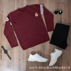 پلیور مردانه زرشکی مدل Akar