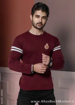 پلیور مردانه زرشکی مدل Akar