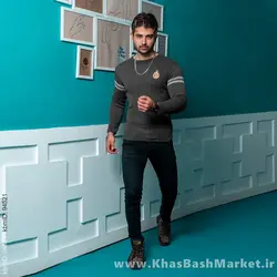 پلیور مردانه ذغالی مدل Akar