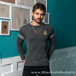 پلیور مردانه ذغالی مدل Akar