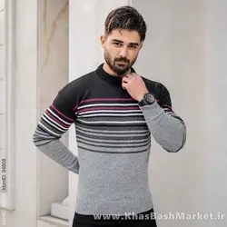پلیور راه راه خط قرمز مردانه مدل Nahed