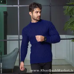 پلیور اندامی آبی مردانه مدلotik