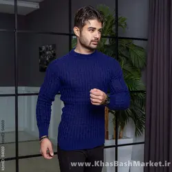 پلیور اندامی آبی مردانه مدلotik