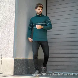 پلیور یقه اسکی کله غازی حاشیه مشکی مدل Arja