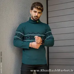 پلیور یقه اسکی کله غازی حاشیه مشکی مدل Arja