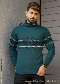 پلیور یقه اسکی کله غازی حاشیه مشکی مدل Arja