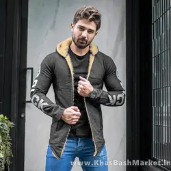 شنل مردانه خزدار ذغالی مدل Armano