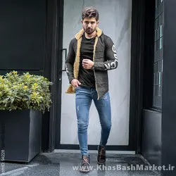 شنل مردانه خزدار ذغالی مدل Armano