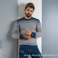 پلیور طوسی آبی(T) مردانه مدل tikal