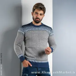 پلیور طوسی آبی(T) مردانه مدل tikal