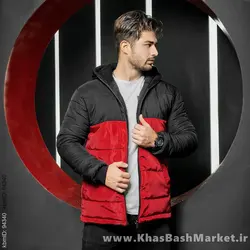 کاپشن مردانه مشکی قرمز مدل Dani