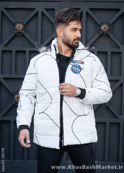 کاپشن مردانه سفید مدل Nasa