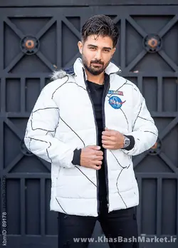 کاپشن مردانه سفید مدل Nasa