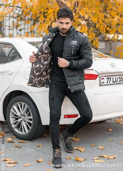 کاپشن مردانه مشکی مدل Faded