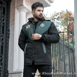 کاپشن مردانه مشکی سبز مدل Arin