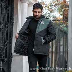 کاپشن مردانه مشکی سبز مدل Arin