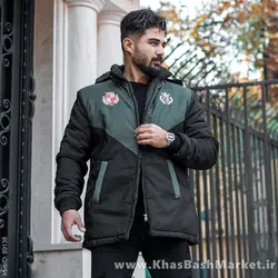 کاپشن مردانه مشکی سبز مدل Arin