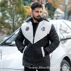 کاپشن مردانه مشکی سفید مدل Arin