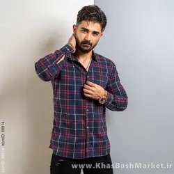 پیراهن راه راه مردانه (T) سرمه ای قرمز مدل arshia