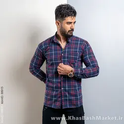 پیراهن راه راه مردانه (T) سرمه ای قرمز مدل arshia