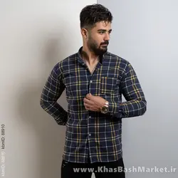 پیراهن راه راه مردانه (T) سرمه ای زرد مدل arshia