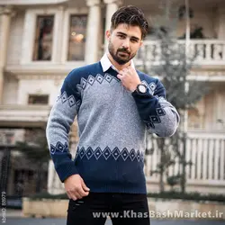 پلیور مردانه سرمه ای طوسی مدل lizan