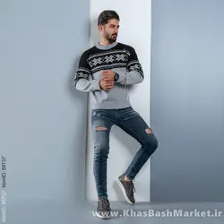 پلیور مردانه (T) مشکی طوسی مدل Servin