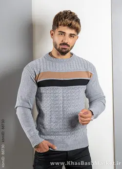 پلیور مردانه طوسی روشن (T) یقه گردمدل Ariya