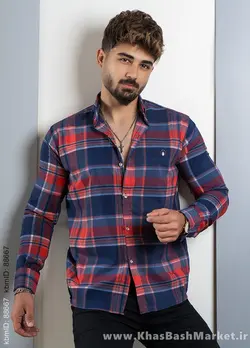 پیراهن مردانه(T) آبی قرمز مدل himo