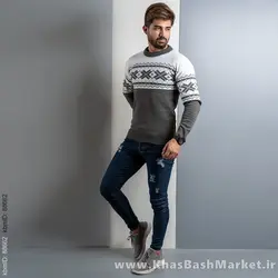 پلیور مردانه (T) خاکی مدل Servin