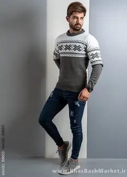 پلیور مردانه (T) خاکی مدل Servin