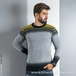 پلیور طوسی زرد(T) مردانه مدل tikal