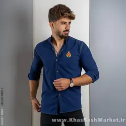 پیراهن مردانه(T) LV آبی مدل gabi