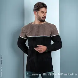 پلیور اندامی (T) مشکی کرم مردانه مدل Adnan